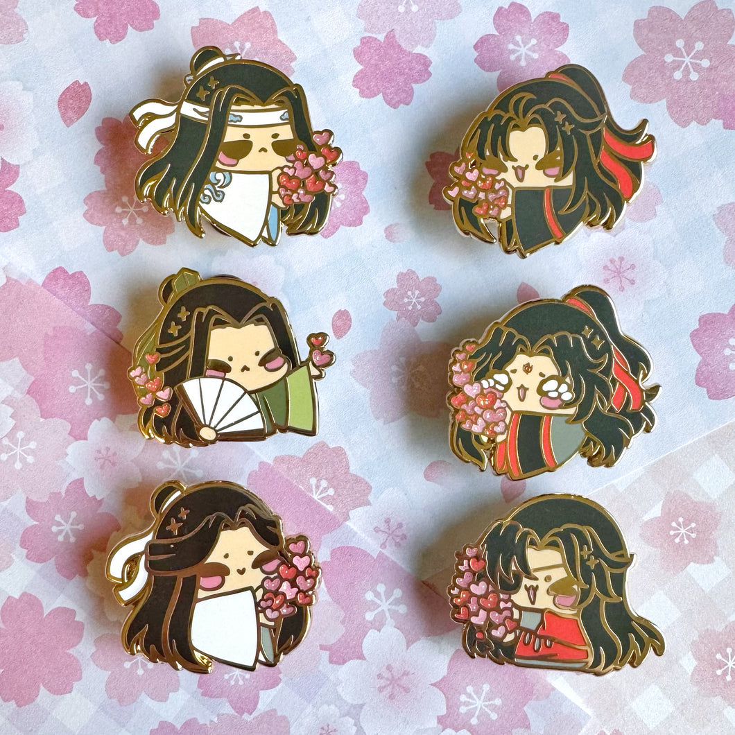 Danmei Heart Shower Pins