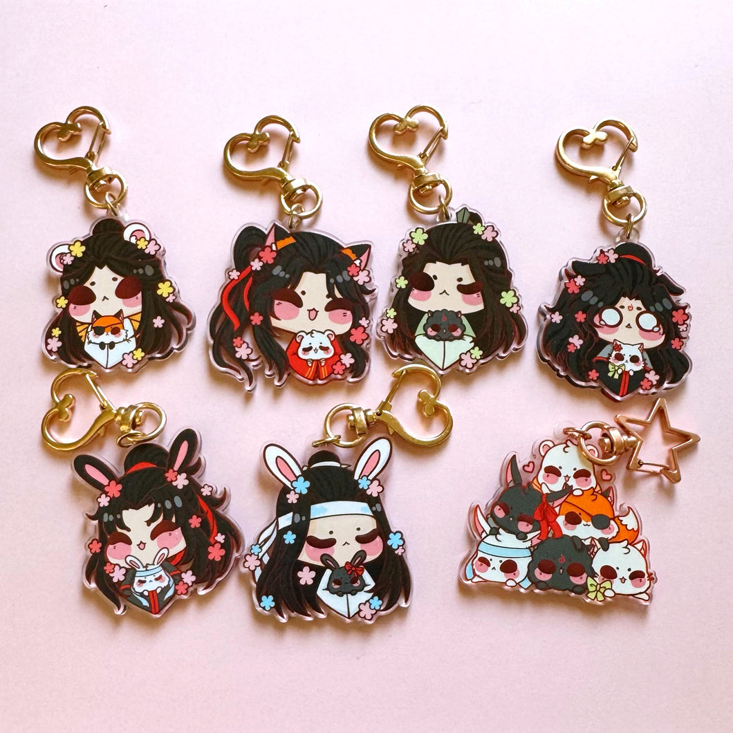 [Last chance, Con Displays] Floral MXTX Animal Acrylic Charms