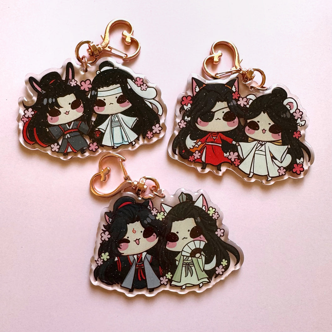 [Last chance, Con Displays] Floral MXTX Couple Acrylic Charms