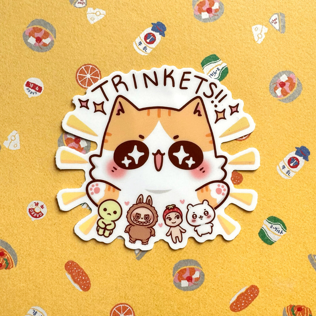 Trinkets Cat Vinyl Sticker
