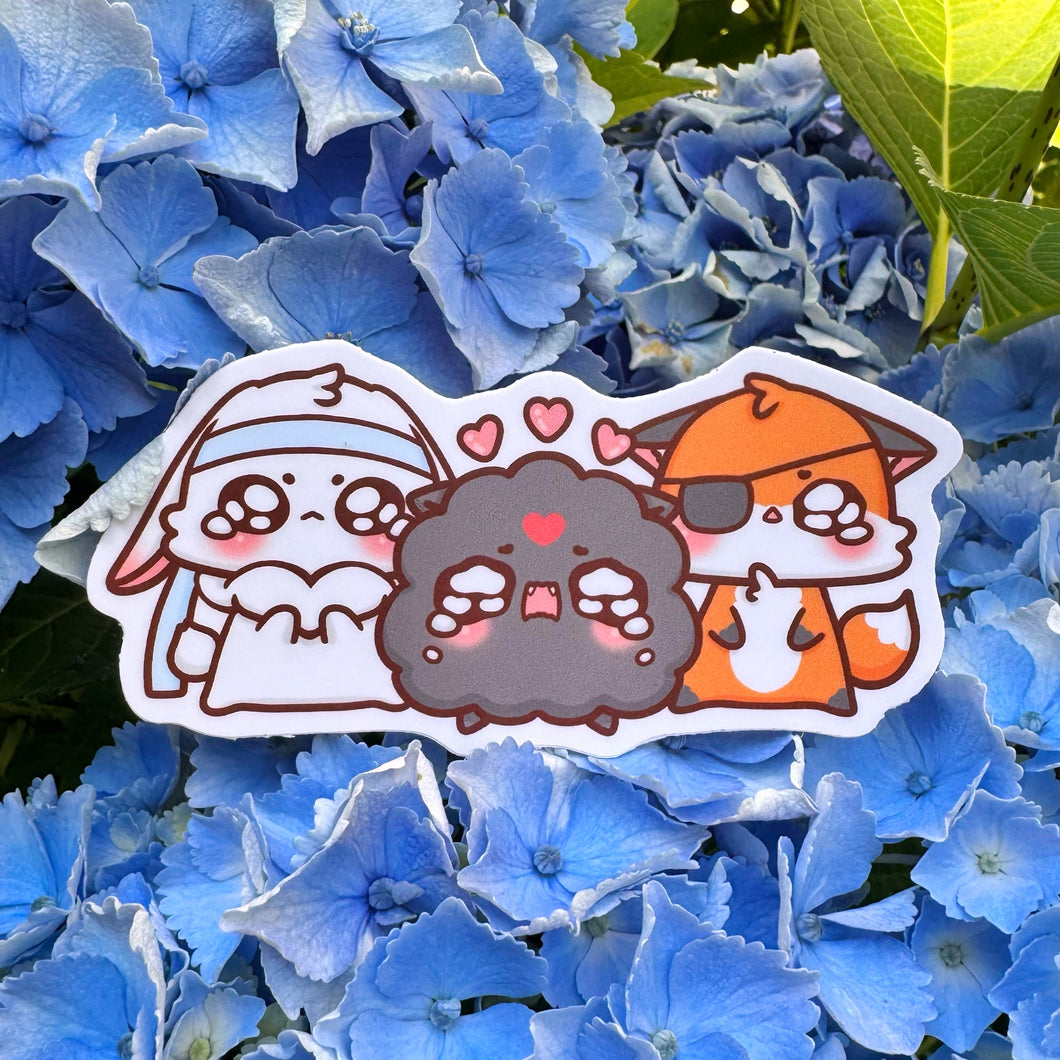 Danmei Trio Animal Cry Vinyl Sticker