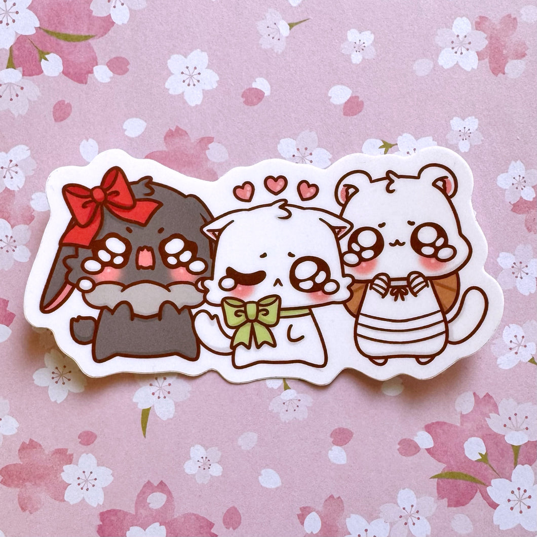 Crying Animal Trio Vinyl Sticker
