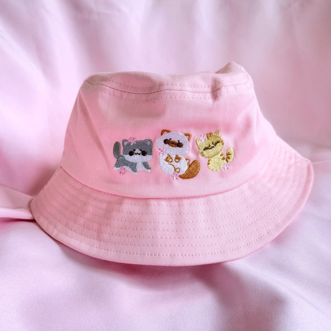 Cherry Blossom Cats Bucket Hat