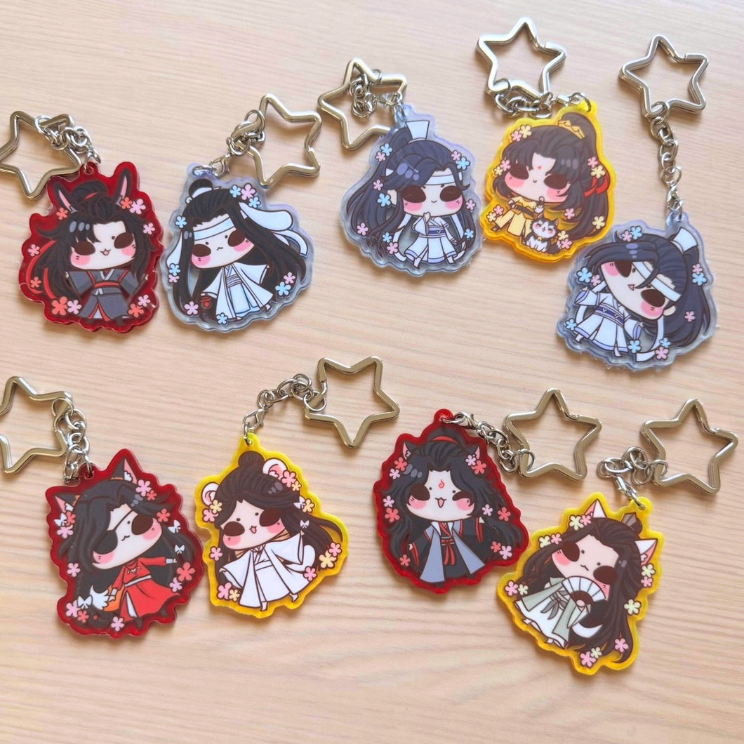 [Last chance, Con Displays] Floral MXTX Chibi Acrylic Charms