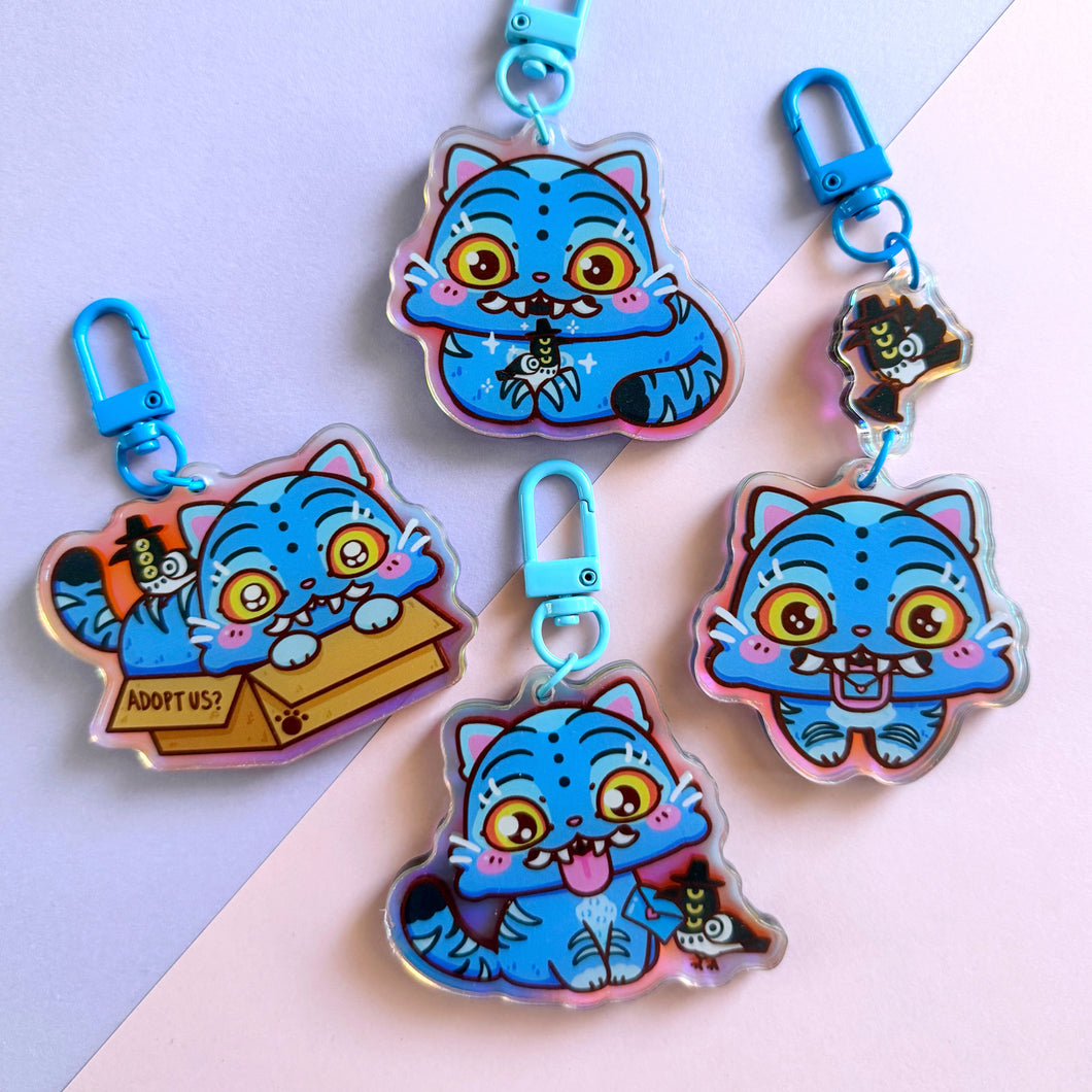 Tiger Rainbow Holo Acrylic Charm