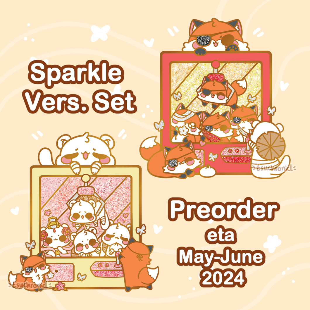 PREORDER Sparkle Vers. Ferret & Fox Crane Game Pin Set